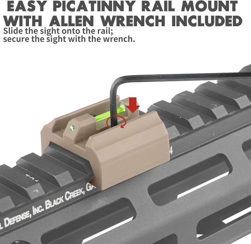 TPRCOL Low Baseline Fiber Optic Sight Front and Rear Sight - Image 3